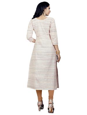 striped straight kurta - 16259478 - Standard Image - 3