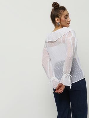 ruffle detail dobby top - 16259846 - Standard Image - 3