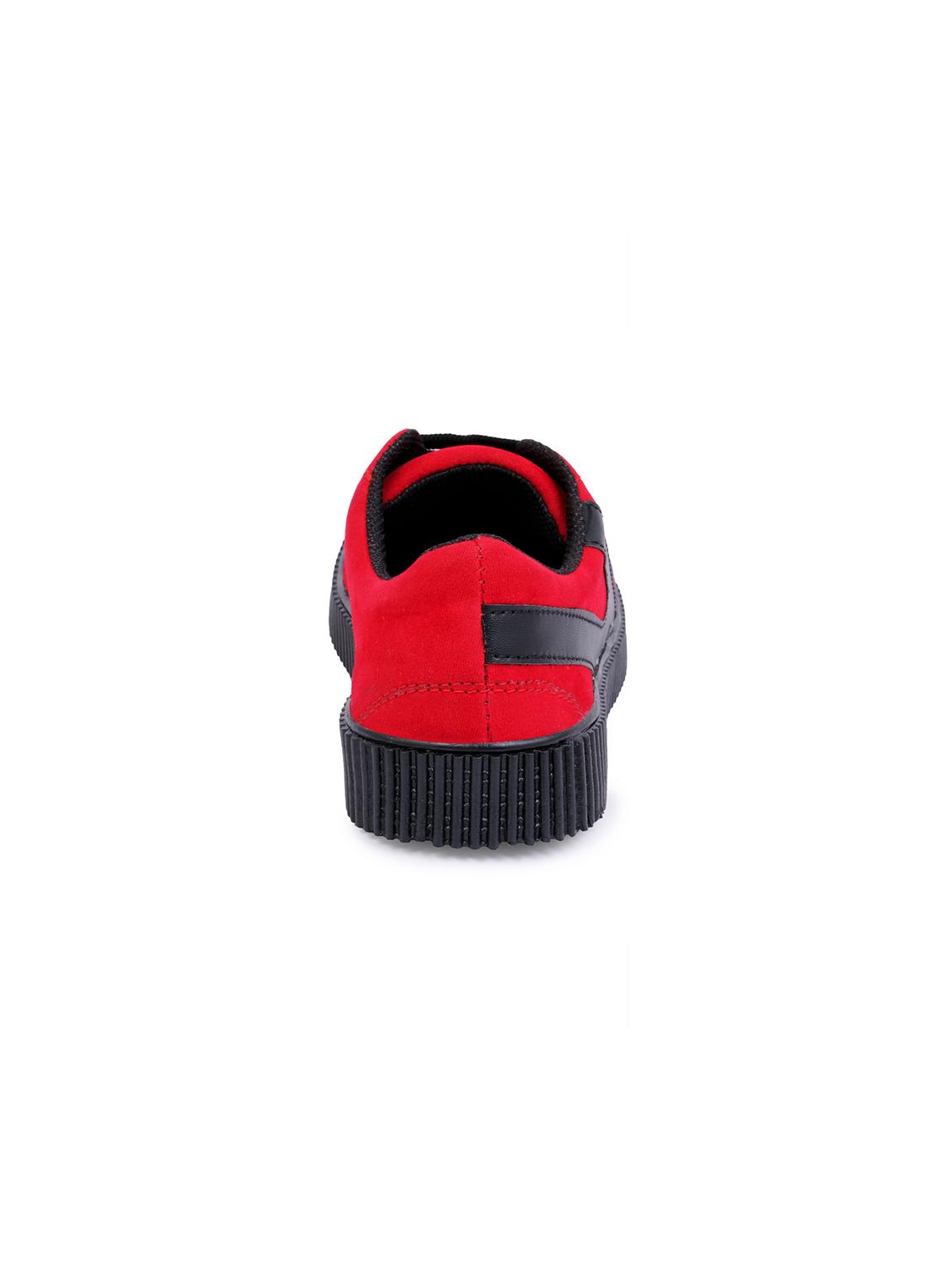red canvas lace up sneakers - 16260768 - Zoom Image - 3