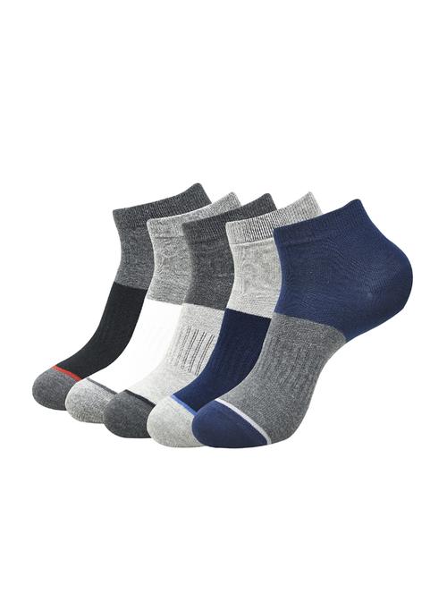 set of 5 multi colored cotton above ankle length sock - 16260884 - Standard Image - 1