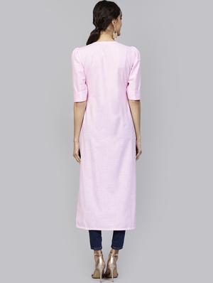 solid straight kurta - 16261393 - Standard Image - 3