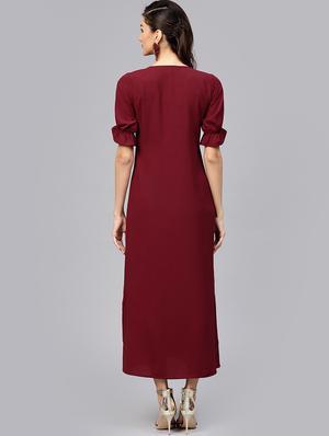 side slit button detail maxi dress - 16261442 - Standard Image - 3