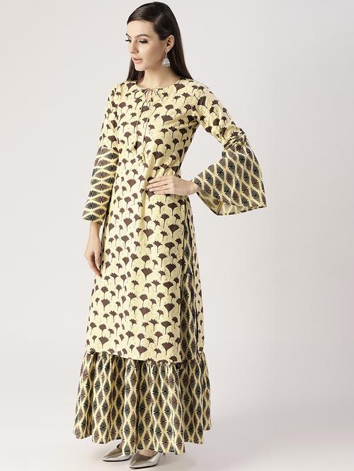 Printed straight kurta skirt set - 16261463 - Very Small Image - 1