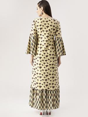 Printed straight kurta skirt set - 16261463 - Standard Image - 3