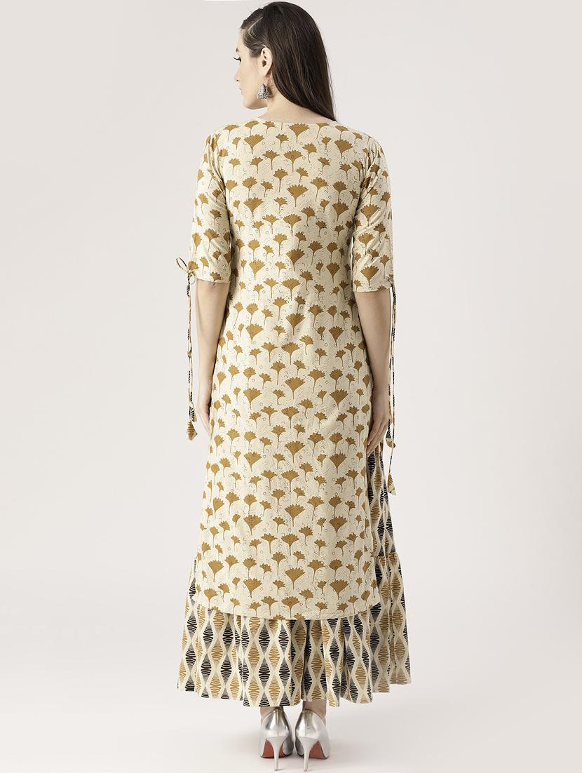 Printed straight kurta skirt set - 16261464 - Zoom Image - 3