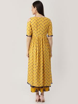 Printed High low kurtaPalazzo set - 16261466 - Standard Image - 3