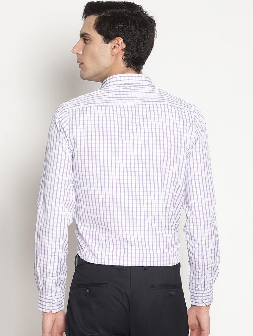white checkered formal shirt - 16261539 - Zoom Image - 3