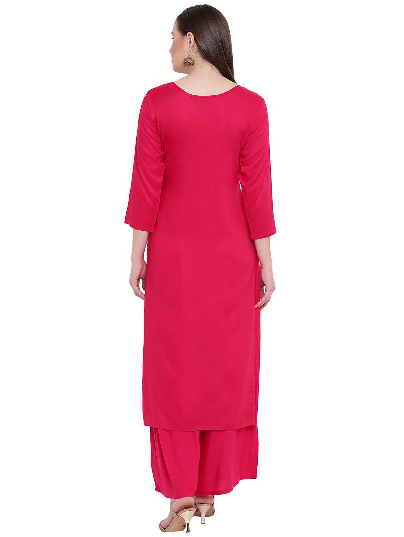 foil printed straight kurta - 16261795 - Zoom Image - 3