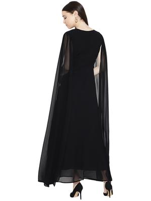 cape detail embroidered gown - 16262070 - Standard Image - 3