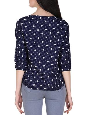 polka dots pleated blouson top - 16262713 - Standard Image - 3