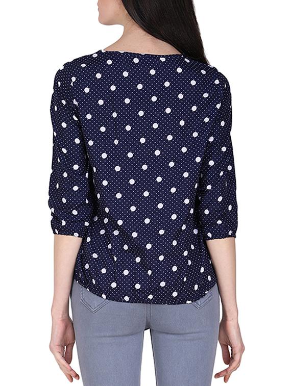 polka dots pleated blouson top - 16262713 - Zoom Image - 3