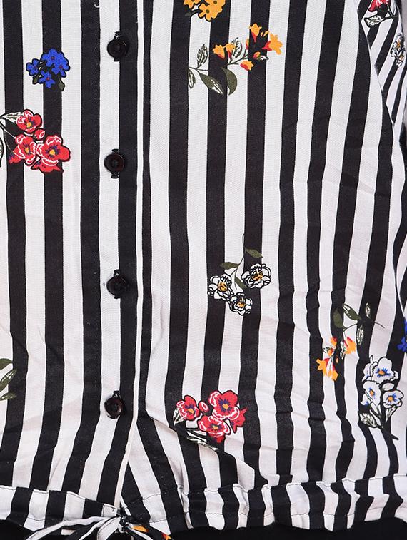 floral striped button up top - 16262725 - Zoom Image - 3