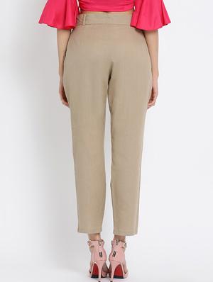 high rise flat front trousers - 16262809 - Standard Image - 3