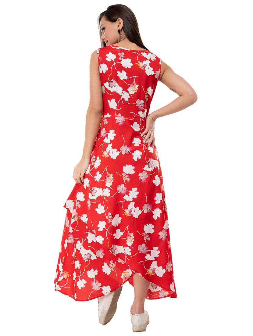 Jagged hem floral a line dress - 16263178 - Zoom Image - 3