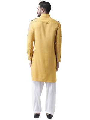 yellow pathani ethnic wear set - 16263300 - Standard Image - 3