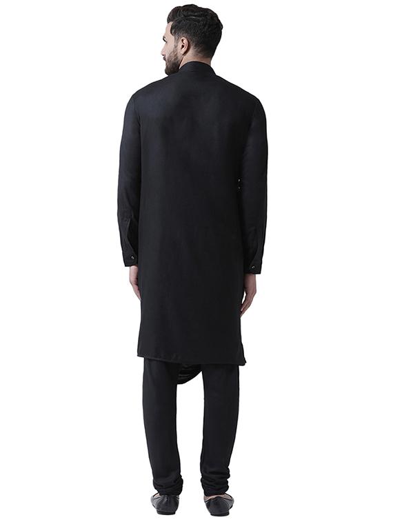 black solid long kurta - 16263311 - Zoom Image - 3
