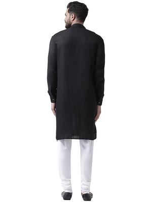 black solid asymmetric kurta - 16263323 - Standard Image - 3