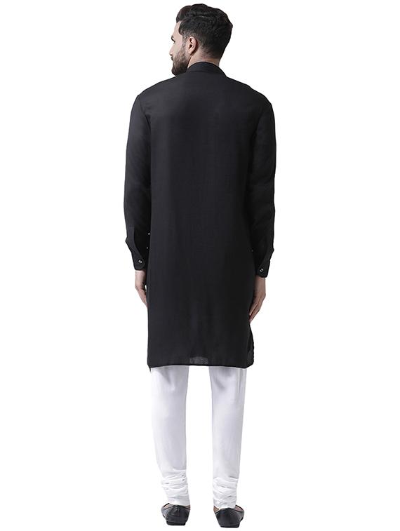 black solid asymmetric kurta - 16263323 - Zoom Image - 3
