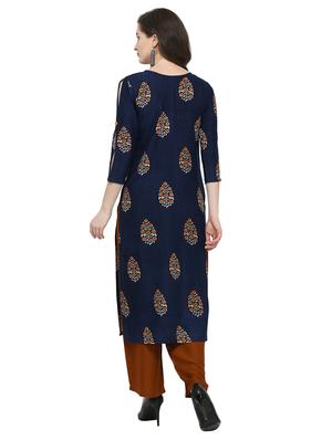floral printed straight kurta - 16263362 - Standard Image - 3