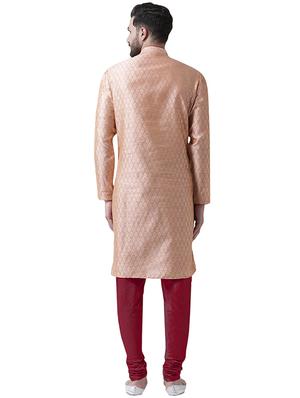 pink pure silk long kurta - 16263896 - Standard Image - 3