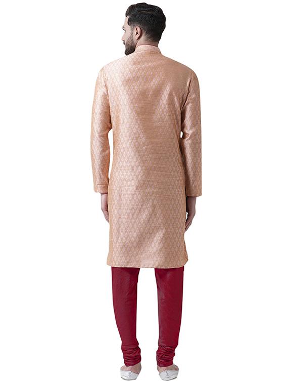 pink pure silk long kurta - 16263896 - Zoom Image - 3