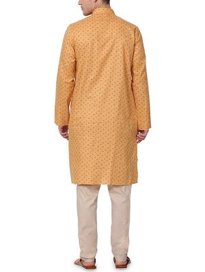 beige printed kurta pyjama set - 16264058 - Standard Image - 3