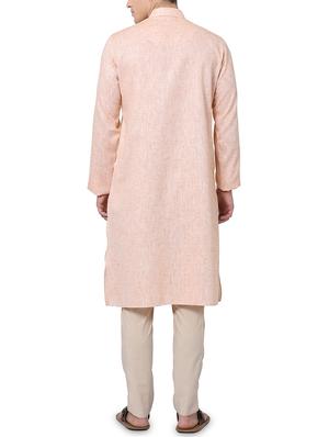 peach solid kurta pyjama set - 16264070 - Standard Image - 3