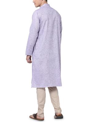 purple cotton kurta pyjama set - 16264072 - Standard Image - 3