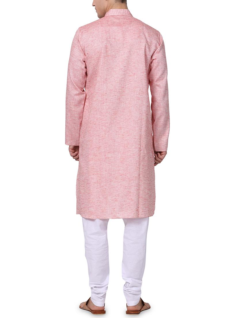 pink cotton kurta pyjama set - 16264083 - Zoom Image - 3