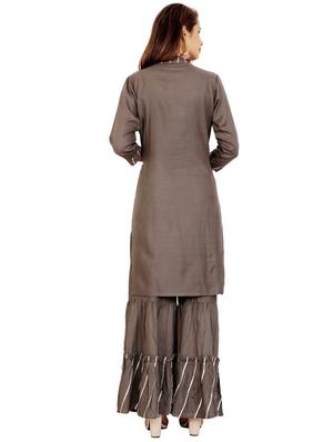 gota lace kurta palazzo set - 16264217 - Standard Image - 3