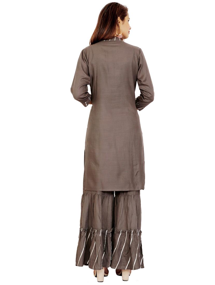 gota lace kurta palazzo set - 16264217 - Zoom Image - 3