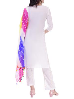 solid unstitched straight pant suit - 16264419 - Standard Image - 3