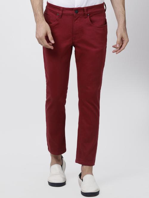 red denim plain jeans - 16265141 - Standard Image - 1