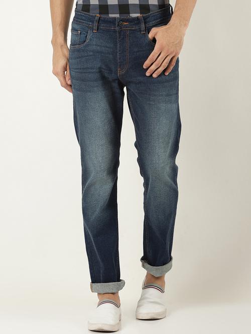 blue denim heavy washed jeans - 16265189 - Standard Image - 1
