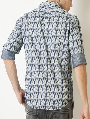 blue printed casual shirt - 16265208 - Standard Image - 3
