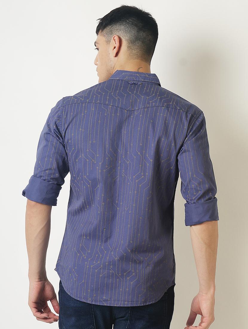 blue printed casual shirt - 16265212 - Zoom Image - 3