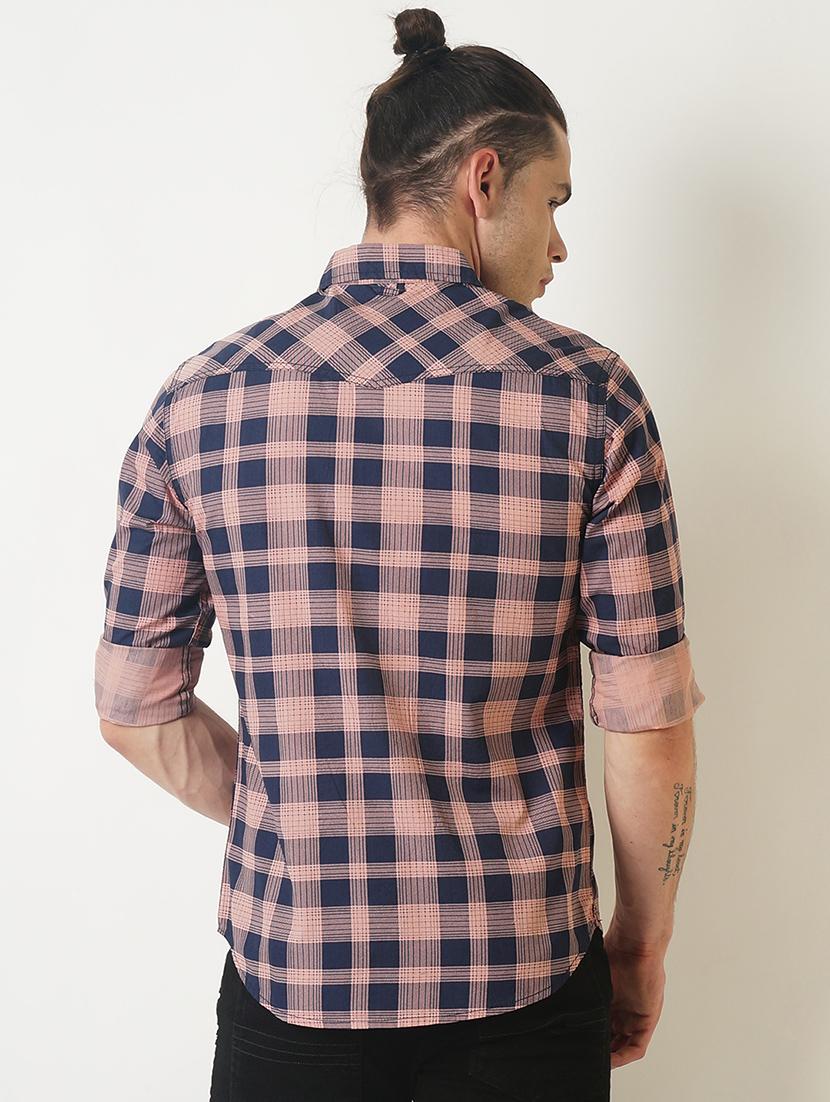 pink checkered casual shirt - 16265214 - Zoom Image - 3