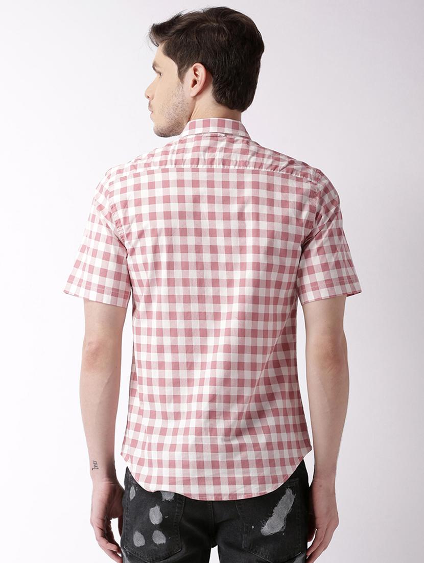 pink checkered casual shirt - 16265231 - Zoom Image - 3