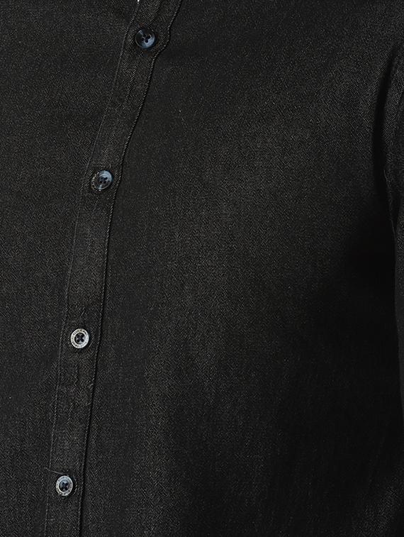 black denim casual shirt - 16265253 - Zoom Image - 6