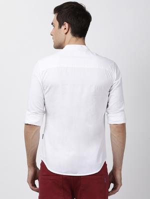 white solid casual shirt - 16265275 - Standard Image - 3