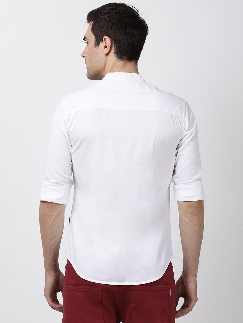 white solid casual shirt - 16265275 - Zoom Image - 3