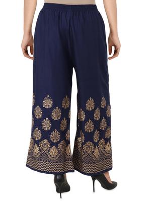 foil print rayon palazzo - 16265590 - Standard Image - 3