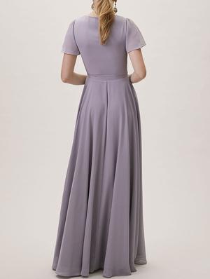 tie knot flute sleeve wrap dress gown - 16265603 - Standard Image - 3