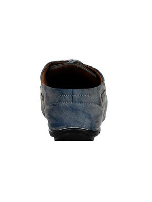 blue leatherette lace up boatshoes - 16265665 - Standard Image - 3