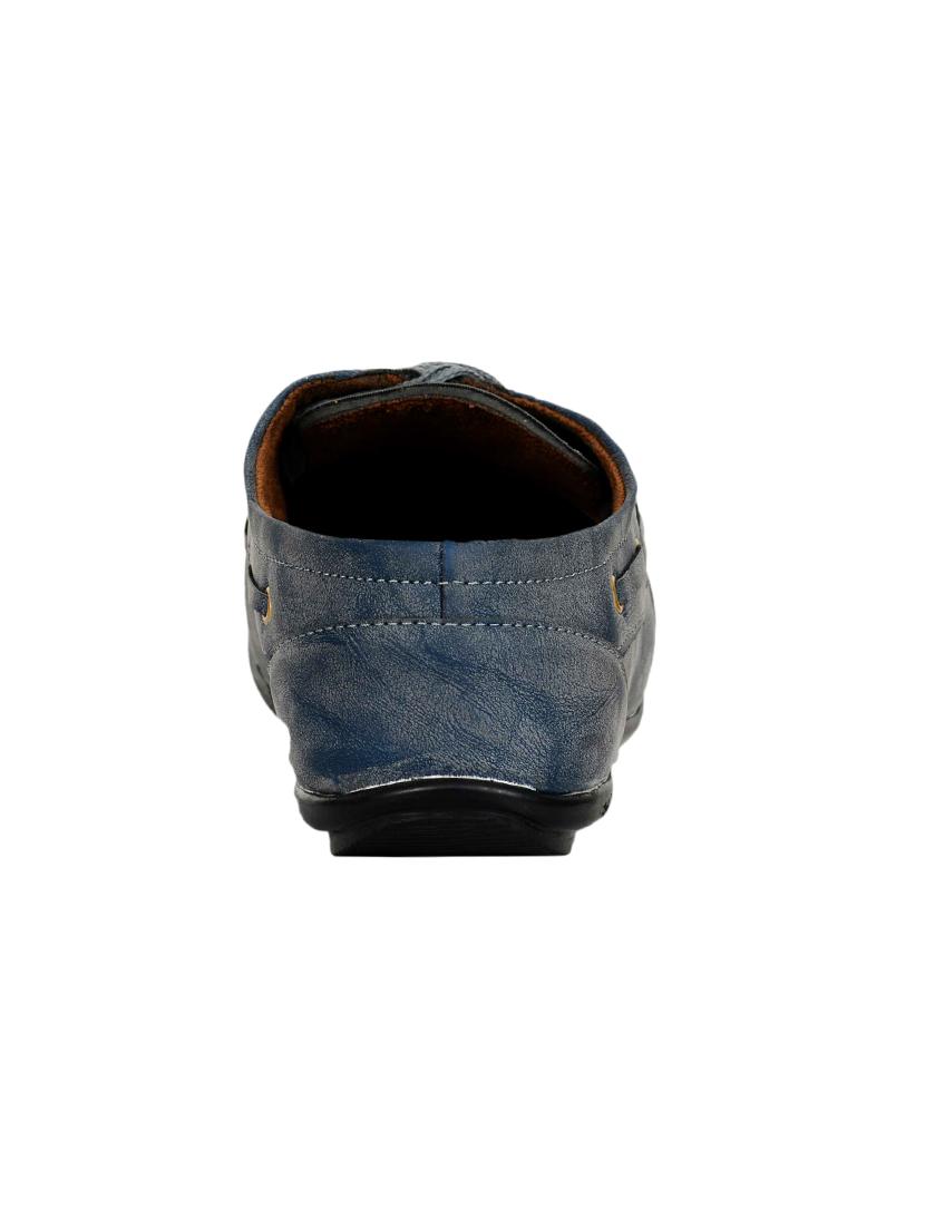 blue leatherette lace up boatshoes - 16265665 - Zoom Image - 3