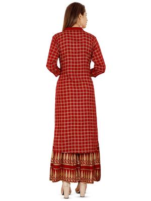 Checkered kurta palazzo set - 16266261 - Standard Image - 3