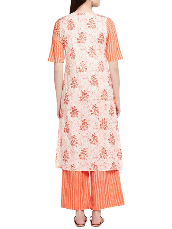 floral printed kurta palazzo set - 16266324 - Zoom Image - 3