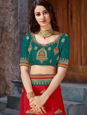 floral embroidered saree with blouse - 16266537 - Standard Image - 3