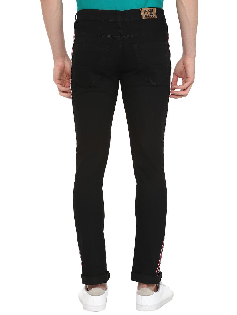 black cotton blend side tape jeans - 16266559 - Zoom Image - 3