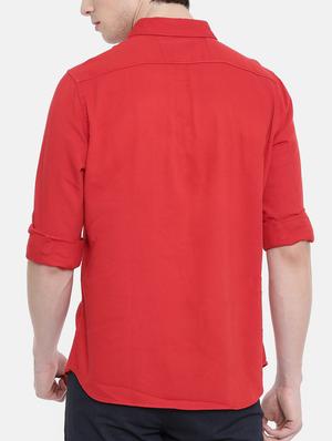 red solid casual shirt - 16268415 - Standard Image - 3